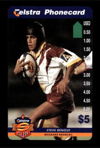 1997 Telstra Super League Phonecard - Brisbane Broncos - Steve Renouf