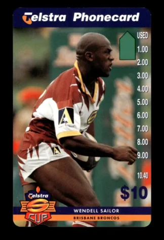 1997 Telstra Super League Phonecard - Brisbane Broncos - Wendell Sailor