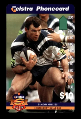 1997 Telstra Super League Phonecard - Canterbury Bulldogs - Simon Gillies