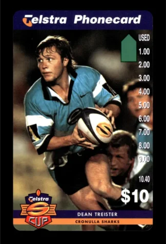 1997 Telstra Super League Phonecard - Cronulla Sharks - Dean Treister