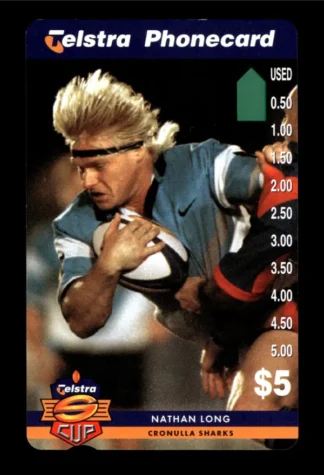 1997 Telstra Super League Phonecard - Cronulla Sharks - Nathan Long