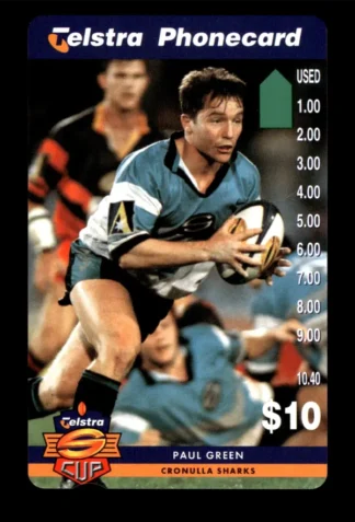 1997 Telstra Super League Phonecard - Cronulla Sharks - Paul Green