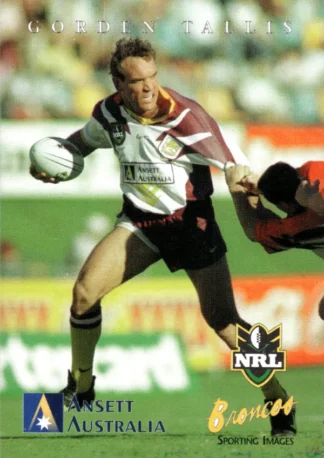 1998 Ansett Australia NRL Promotional Card - Card 7 Gorden Tallis Brisbane Broncos