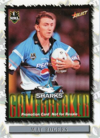 2000 Select NRL Promotional Card - Base 093 Mat Rogers Cronulla Sharks