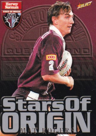 2000 Select NRL Stars Of Origin - S15 Mat Rogers QLD