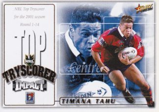 2001 NRL Impact Box Card - BC2 Timana Tahu Newcastle Knights