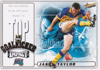2001 NRL Impact Box Card - BC4 Jason Taylor Parramatta Eels