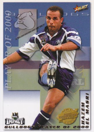 2001 NRL Impact Club Player Of The Year - CP03 Hazem El Masri Canterbury Bulldogs