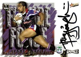 2001 NRL Impact Future Force Signature - FF01 Henry Faafili Warriors