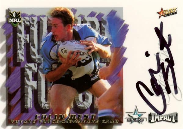 2001 NRL Impact Future Force Signature - FF05 Colin Best Cronulla Sharks