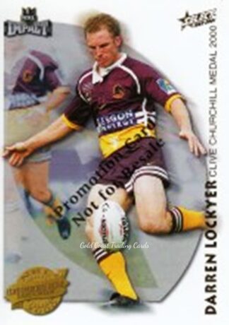 2001 NRL Impact Promotional Card - A6 Darren Lockyer Brisbane Broncos