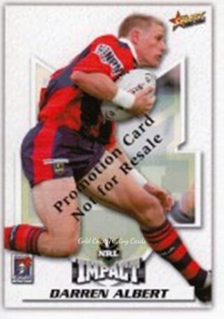 2001 NRL Impact Promotional Card - Base 029 Darren Albert Newcastle Knights