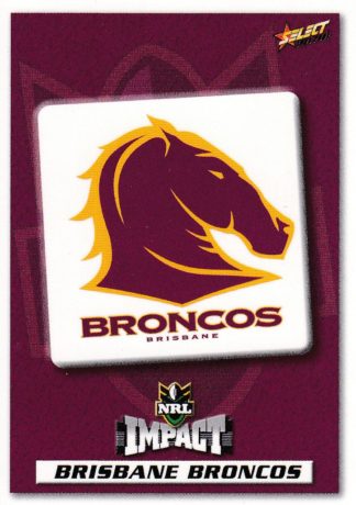 2001 NRL Impact Common Card - Base 003 Brisbane Broncos Logo