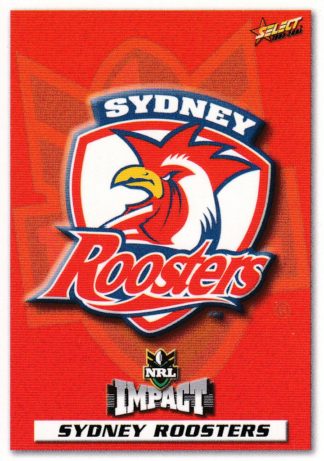 2001 NRL Impact Common Card - Base 015 Sydney Roosters Logo