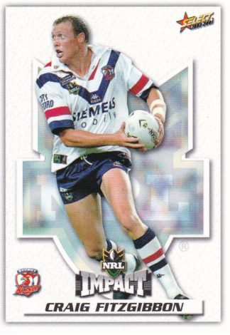 2001 NRL Impact Common Card - Base 018 Craig Fitzgibbon Sydney Roosters