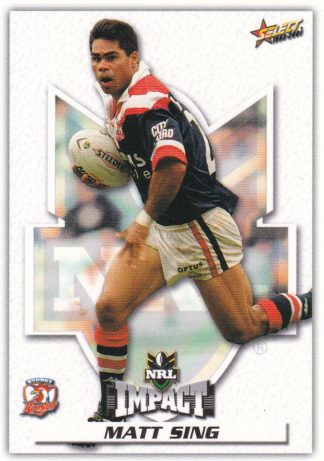 2001 NRL Impact Common Card - Base 025 Matt Sing Sydney Roosters