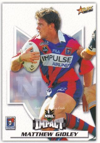 2001 NRL Impact Common Card - Base 031 Matthew Gidley Newcastle Knights