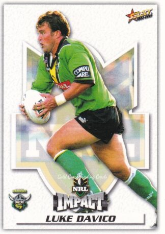 2001 NRL Impact Common Card - Base 054 Luke Davico Canberra Raiders