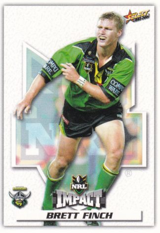 2001 NRL Impact Common Card - Base 055 Brett Finch Canberra Raiders