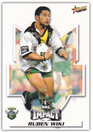 2001 NRL Impact Common Card - Base 061 Ruben Wiki Canberra Raiders