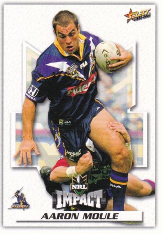 2001 NRL Impact Common Card - Base 080 Aaron Moule Melbourne Storm