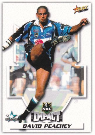 2001 NRL Impact Common Card - Base 085 David Peachey Cronulla Sharks