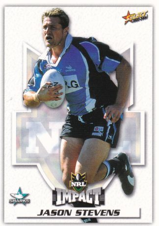 2001 NRL Impact Common Card - Base 093 Jason Stevens Cronulla Sharks