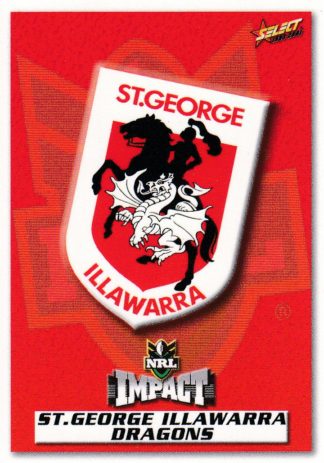2001 NRL Impact Common Card - Base 095 St George Dragons Logo