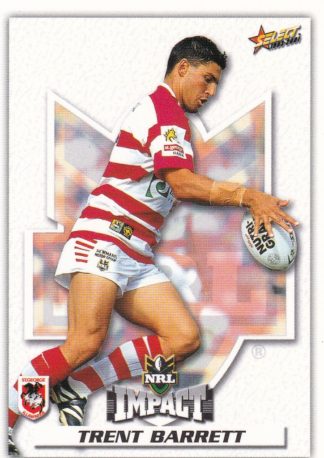 2001 NRL Impact Common Card - Base 097 Trent Barrett St George Dragons