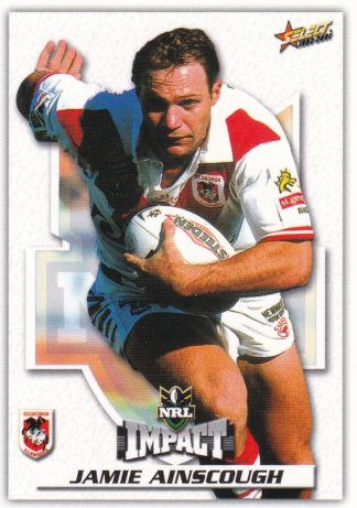 2001 NRL Impact Common Card - Base 098 Jamie Ainscough St George Dragons