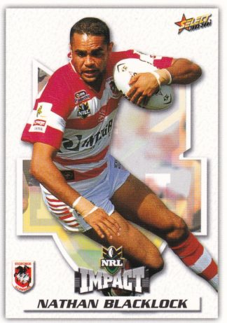 2001 NRL Impact Common Card - Base 100 Nathan Blacklock St George Dragons