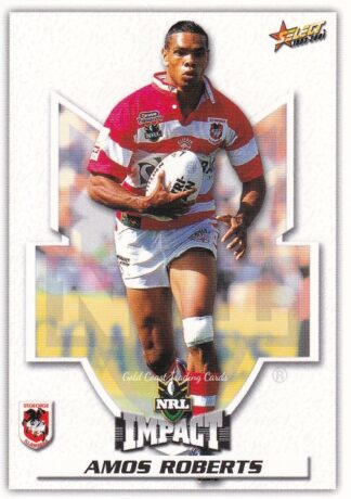 2001 NRL Impact Common Card - Base 105 Amos Roberts St George Dragons