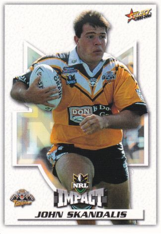 2001 NRL Impact Common Card - Base 116 John Skandalis Wests Tigers
