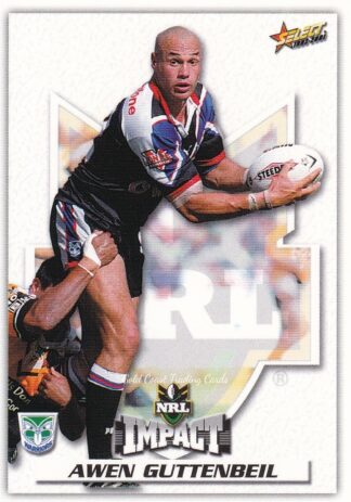 2001 NRL Impact Common Card - Base 147 Awen Guttenbeil New Zealand Warriors