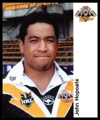 2001 NRL Wests Tigers Player Cards - John Hopoate