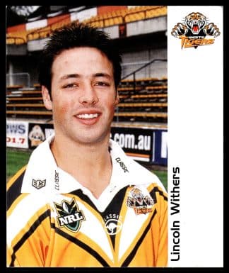 2001 NRL Wests Tigers Player Cards - Lincoln Withers