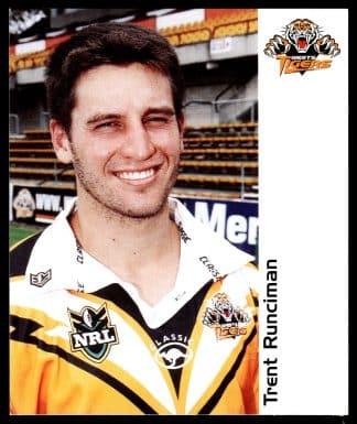 2001 NRL Wests Tigers Player Cards - Trent Runciman