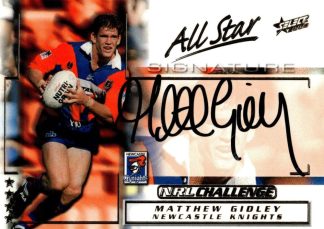2002 NRL Challenge All Star Signature - AS3 Matthew Gidley Newcastle Knights