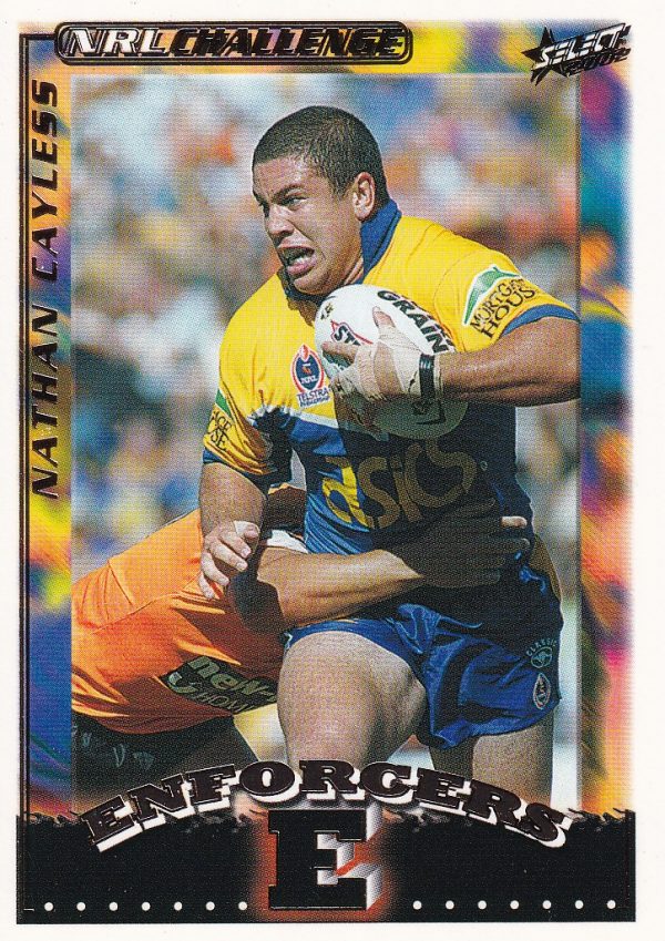 2002 NRL Challenge Enforcers Box Card - BC10 Nathan Cayless Parramatta Eels