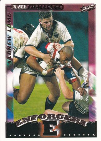 2002 NRL Challenge Enforcers Box Card - BC12 Andrew Lomu Sydney Roosters