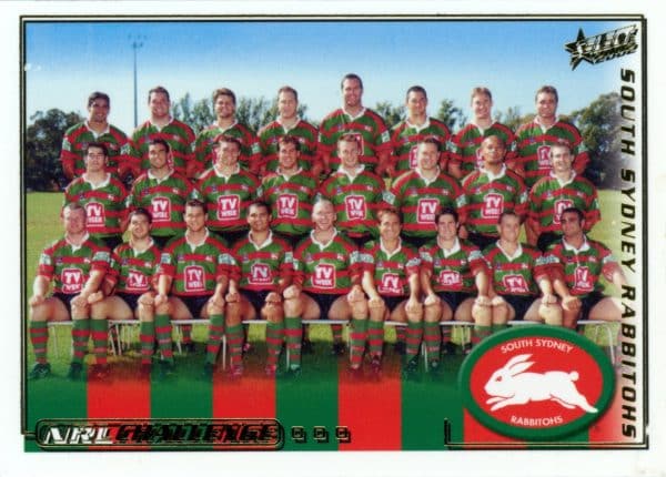 2002 NRL Challenge Case Card - CC1 South Sydney Rabbitohs Team Photo