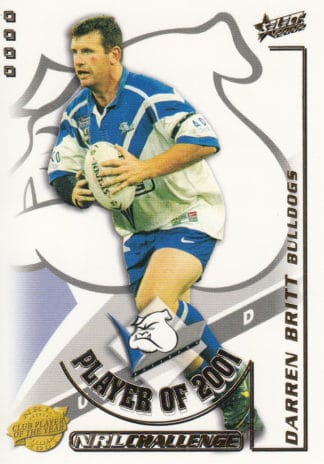 2002 NRL Challenge Club Player Of The Year - CP02 Darren Britt Canterbury Bulldogs