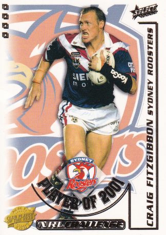 2002 NRL Challenge Club Player Of The Year - CP13 Craig Fitzgibbon Sydney Roosters