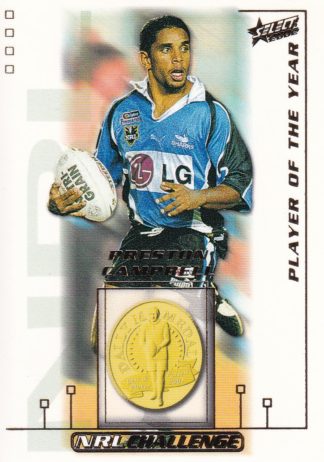 2002 NRL Challenge Dally M Award Winner - DM1 Preston Campbell Cronulla Sharks