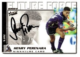 2002 NRL Challenge Future Force Signature - FF19 Henry Perenara Melbourne Storm