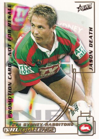 2002 NRL Challenge Promotional Card - Base 174 Jason Death South Sydney Rabbitohs