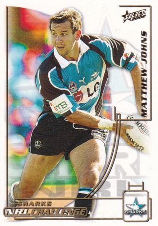 2002 NRL Challenge Common Card - Base 034 Matthew Johns Cronulla Sharks