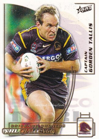 2002 NRL Challenge Common Card - Base 040 Gorden Tallis Brisbane Broncos