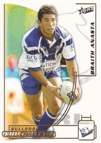 2002 NRL Challenge Common Card - Base 053 Braith Anasta Canterbury Bulldogs