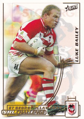2002 NRL Challenge Common Card - Base 065 Luke Bailey St George Dragons